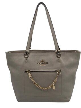 Coach Grey Leather Town Car Tote Bag